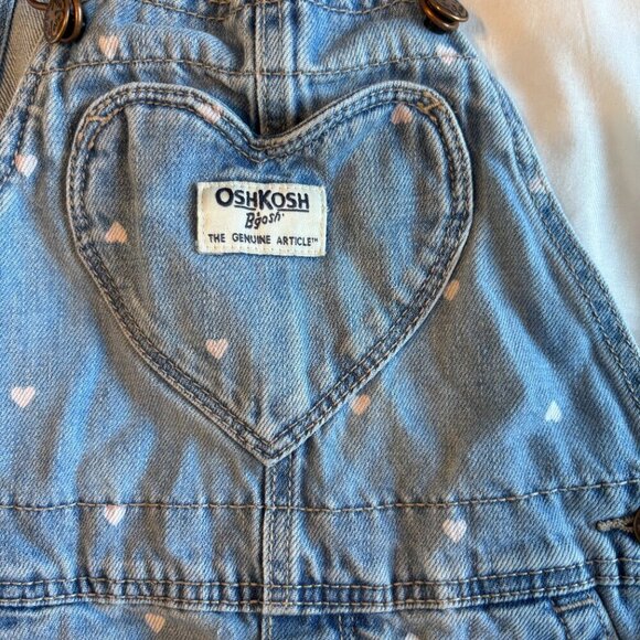 Oshkosh Denim Heart Overalls Valentines 24 months - Picture 3 of 9